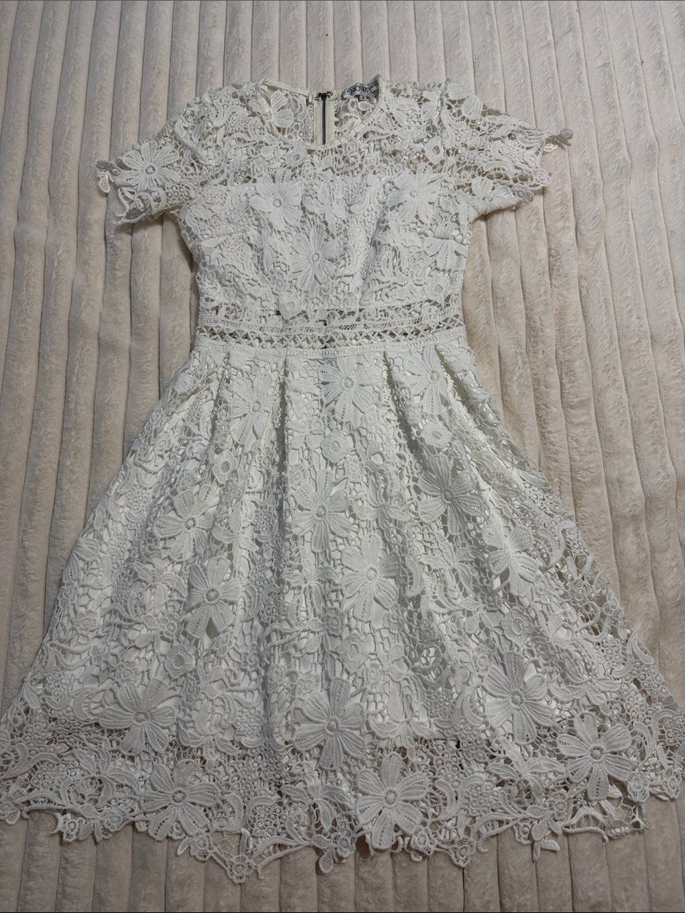 Showpo White Floral Lace Midi Dress